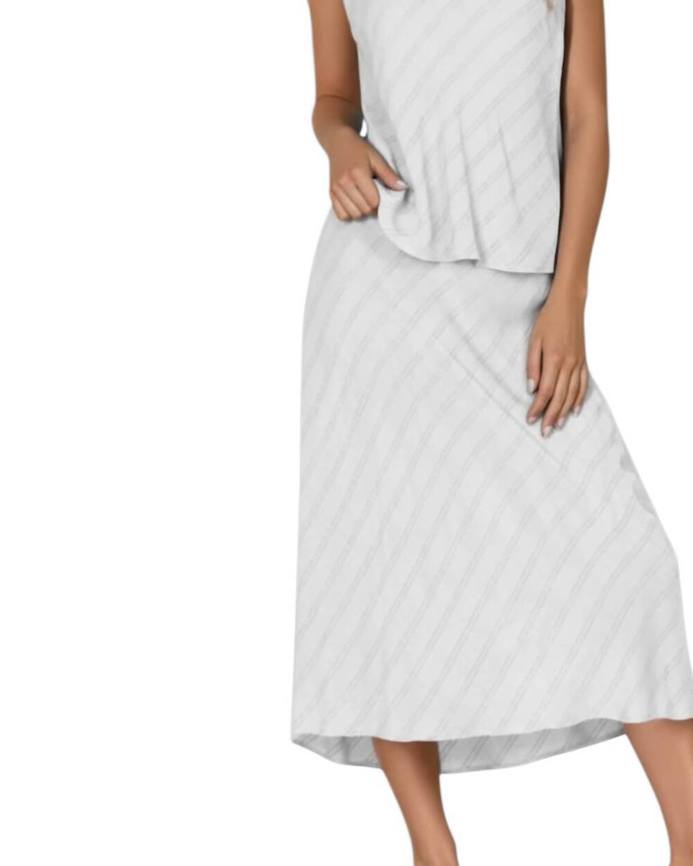 NEW MAVEN WEST flared midi skirt in optic white